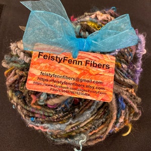 Handspun Bulky Art Yarn- “Wildflowers”