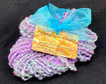 Handspun Bulky Art Yarn- “Water Waves”