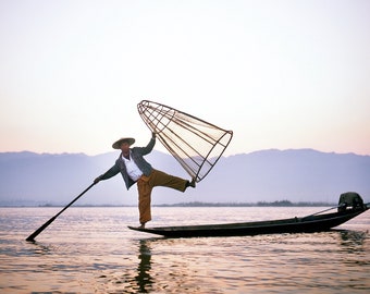 2D, Inle Lake, Myanmar, Fine Art Print, Wall Art, Travel Photography, Scenic Portrait, Gift for Him, Gift for Her, Southeast Asia