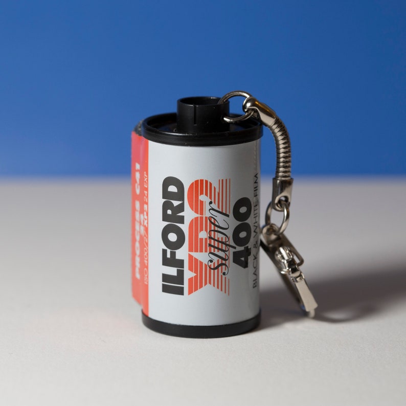 35mm C-41 Color Film Canister Keychains, Gift for Him, Gift for Her, Love of Photography, Love of Film Ilford XP2