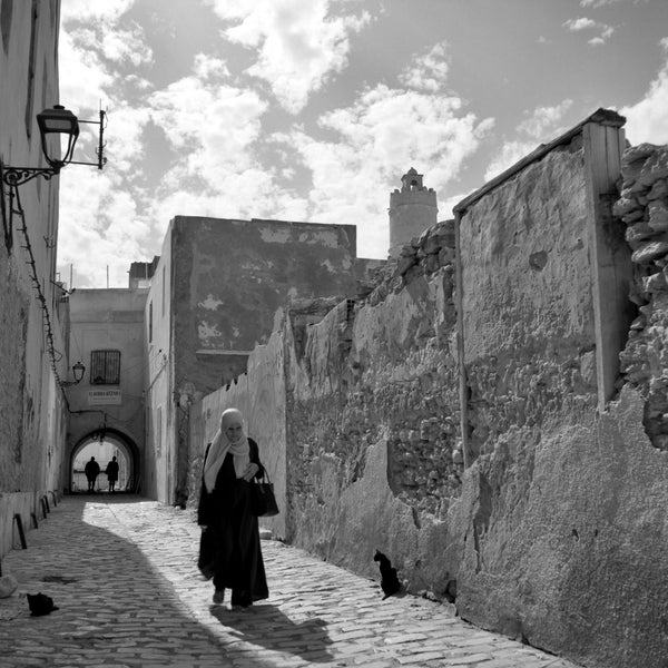 2D, Sousse, Tunisia, Fine Art Print, Wall Art, Travel Photography, Scenery Cityscape, Street Scene, B&W, Gift for Him, Gift for Her, Africa