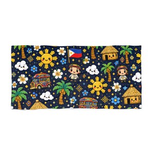 Bahay Kubo Dreams Beach Towel image 1