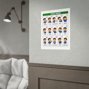 Autism Support Basic Needs Communication Chart, Visual Aid Poster image 5