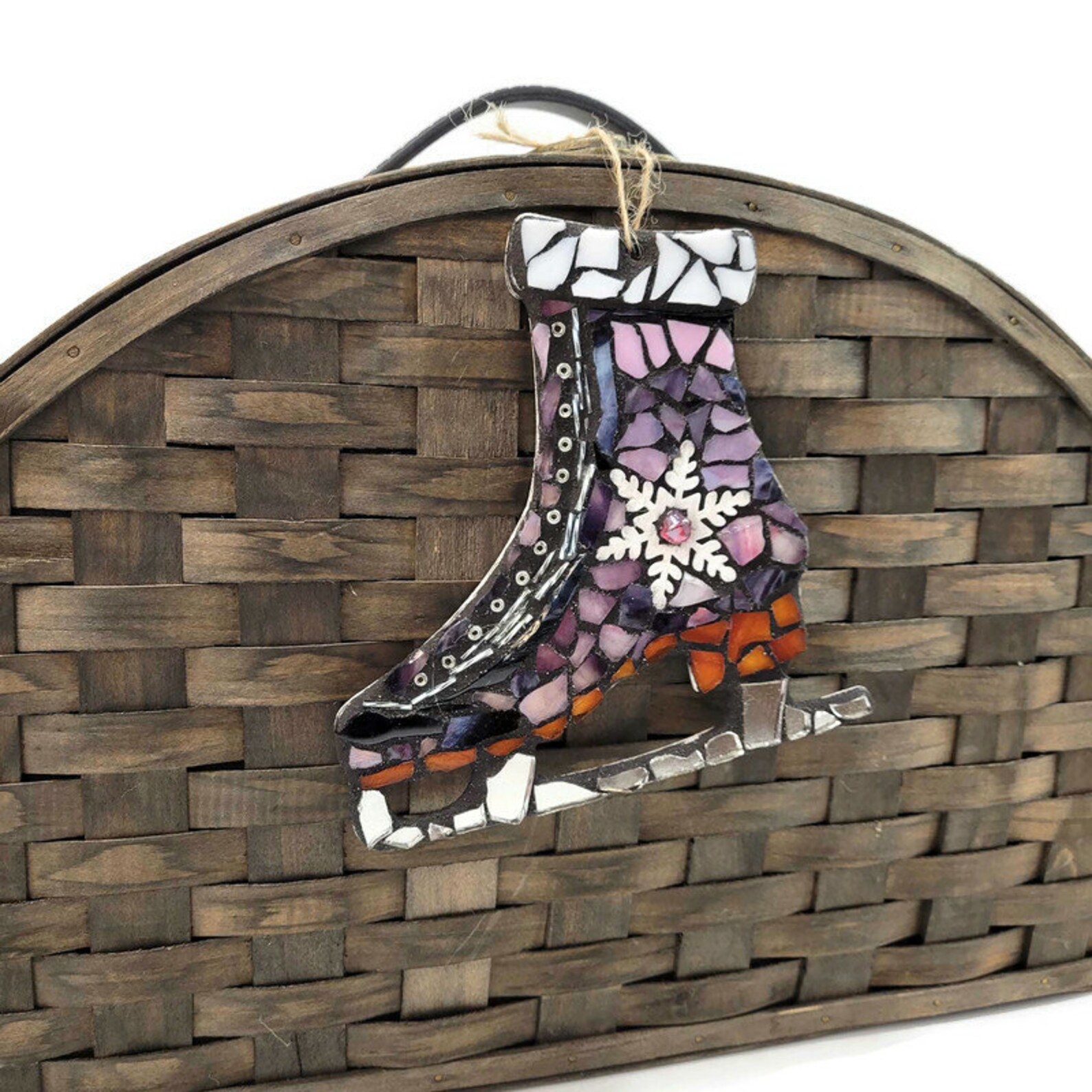 Mosaic Ice Skate Ornament Christmas Tree Ornament Snow Etsy