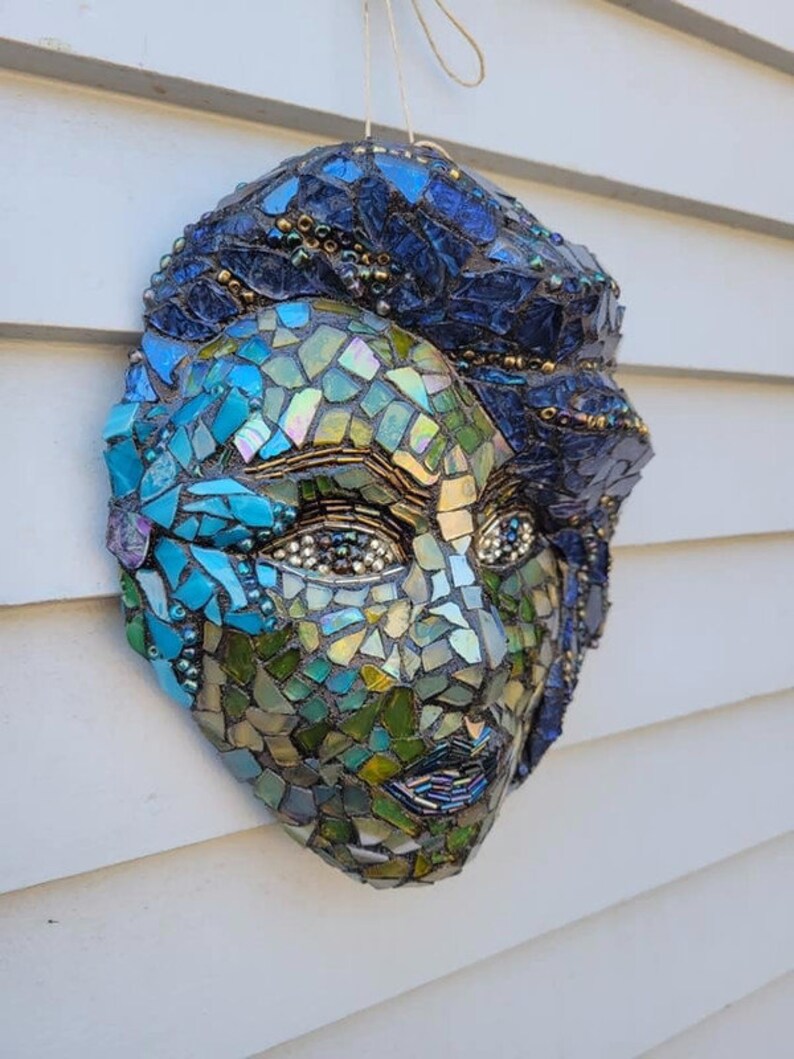 Mosaic Woman of Color Wall Hanging Mask Mosaic Woman's Etsy