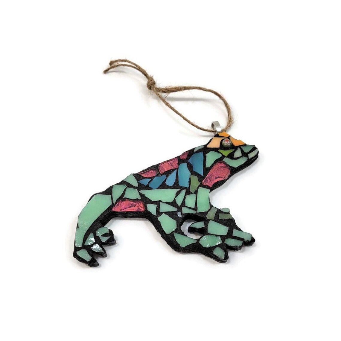 Mosaic Tree Frog Ornament Christmas Tree Ornament Holiday Etsy