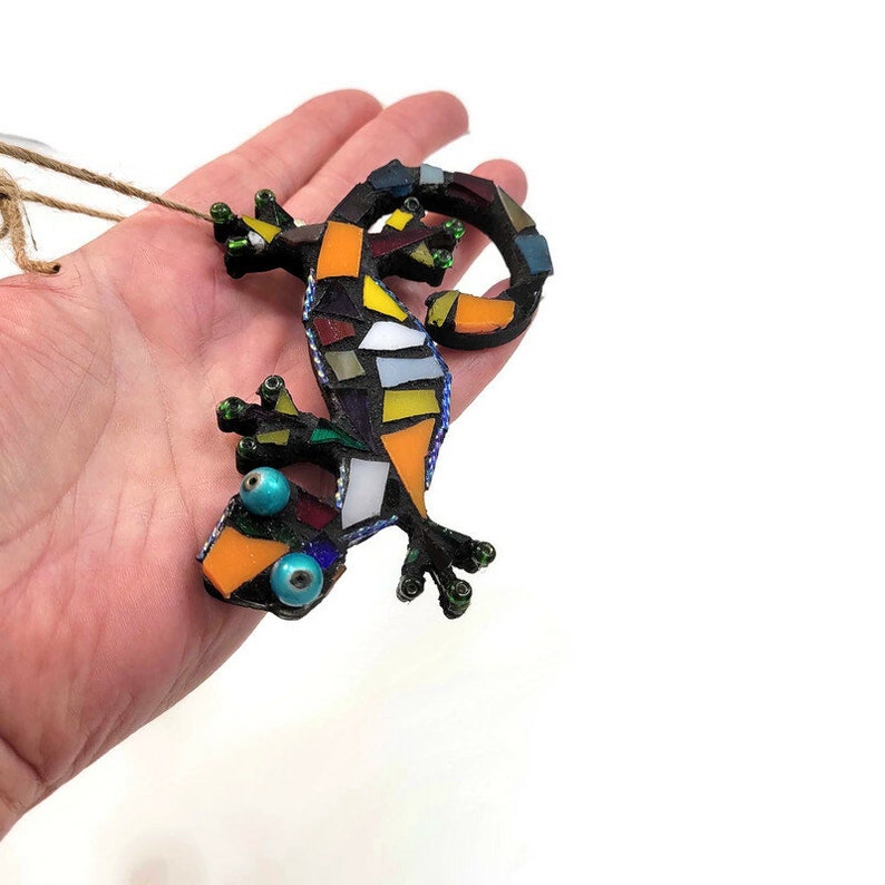 Mosaic Lizard Ornament Christmas Tree Ornament Holiday Etsy