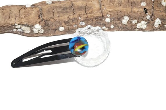 Fused Glass Barrette Teen Barrette Clip Glass Hair Etsy