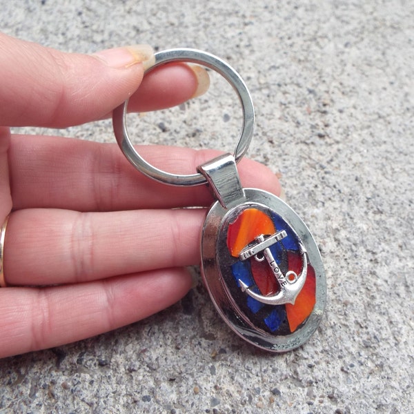 Anchor Mosaic Keychain, Beach Key Chain