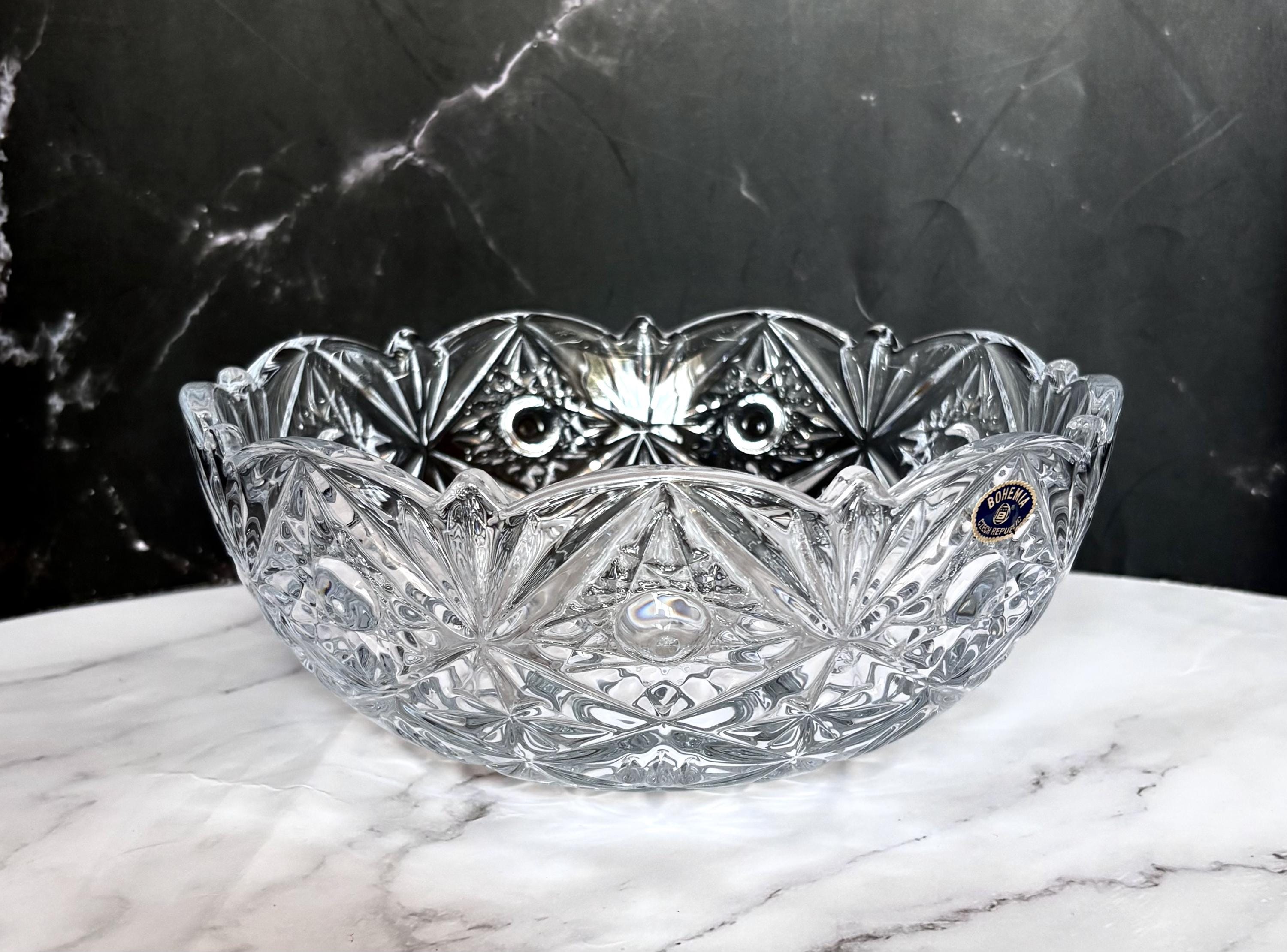 Bohemia Glass Fruit Bowls - Etsy