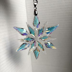 Snowflake SunCatcher, Bohemian Crystal Christmas Decor, RainbowMaker