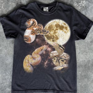 Three Ball Python Howling at Moon Shirt, Celestial Reptile Lover Gift
