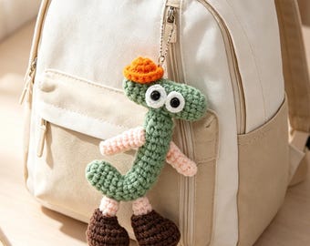 Crochet Letter Keychain, Personalized Amigurumi Alphabet Backpack Charm, Halloween Back to School Teen Girls