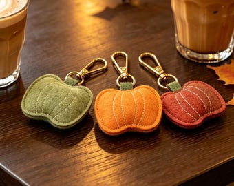 Fall Felt Pumpkin Bag Charm, Halloween Thanksgiving Gift For Best Friend & Coworker