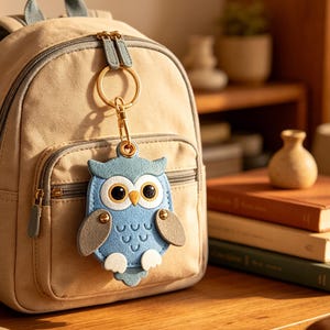 Chaveiro de coruja em couro, pingente para bolsa com tema floresta, presente ideal para volta às aulas, Natal e Halloween.