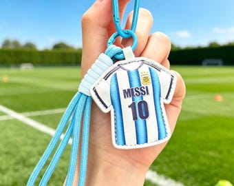 Leather Soccer Jersey Keychain, International Football Championship Gift, Soccer Fan Backpack Charm