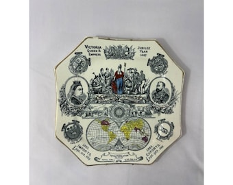 Piatto decorativo per il Giubileo della Regina e dell'Imperatrice Vittoria, anno 1887 - N. di serie 63164