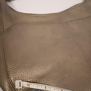 BRIGHTON Metallic Gold Leather Hobo Shoulder Bag Braided Strap Silver Heart Charm image 2