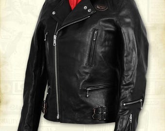 Lewis Leathers Lightning No 391 Men's Black Leather Motorcycle Jacket Vintage Made in England