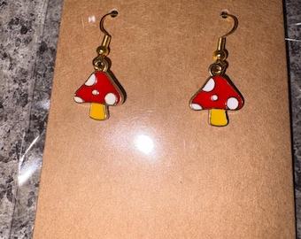 Mushroom dangle earrings