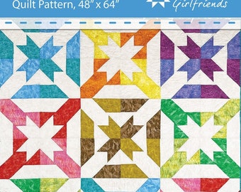 Digital Download Bundles and Bows Quilt Pattern by Material Girlfriends, 10" Squares Layer Cake Friendly, Disappearing Block, Fast and Fun