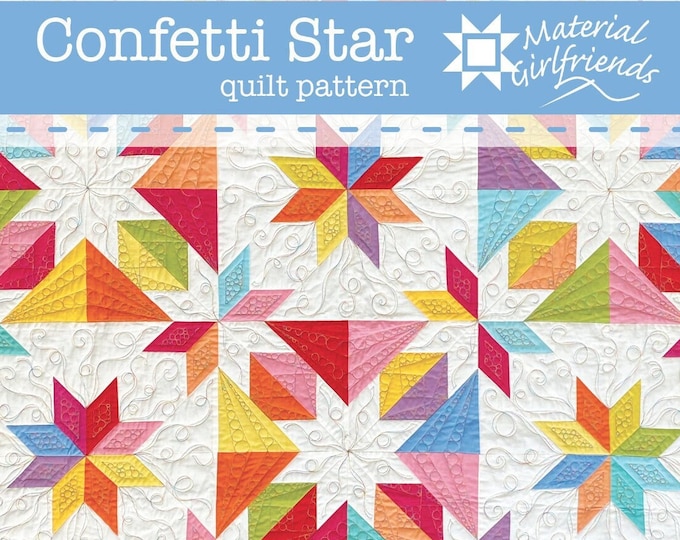 Confetti Star Quilt Pattern, MGF8, Layer Cake Friendly, Modern Star