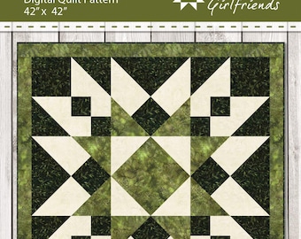 Digital Download 3YD Mike Quilt Pattern by Material Girlfriends, Easy, Quick, Fun, Modern vibe