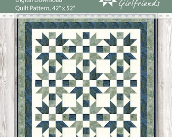 Digital Download 3YD Papa, Easy Throw size Quilt, Fast, Fun, Three Yard Quilt Pattern by Material Girlfriends