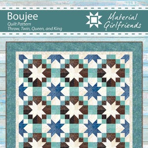 Digital Download Boujee Quilt Pattern by Material Girlfriends, Multiple layouts, Throw, Twin, Queen, King sizes / Easy, fast and fun to make