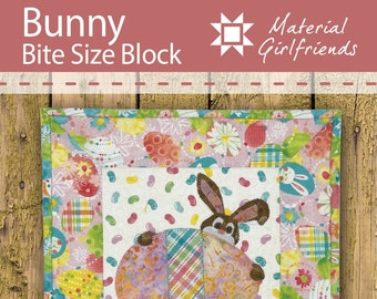 Digital Download Bunny Bite Size Pattern / Appliqué / Mini Quilt/ 12" Block / Easy, Fast, and Fun Holiday Quilt / Easter Rabbit /Easter Egg