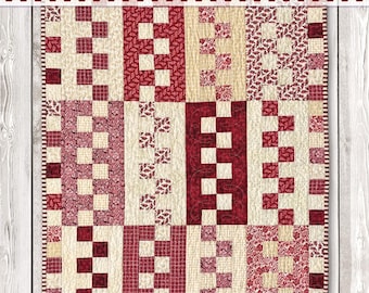 Digital Download XYZ-PDQ Quilt Pattern by Material Girlfriends, simple Zipper block, scrappy quilt and fun