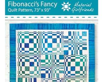 Digital Download Fibonacci's Fancy Quilt Pattern, Modern, Easy, Strip Piecing, Manly quilt, Teen quilt, Illusions quilt