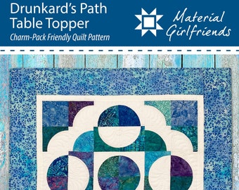 Drunkard's Path Table Topper / Charm Pack Friendly Quilt / Baby Quilt for Stroller or Carseat / Small Modern Fun Scrappy Gift Quilt