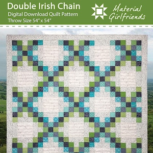 Digital Download Double Irish Chain Quilt Pattern / Traditional block with a Modern twist/ throw quilt pattern/ beginner easy quilt pattern/