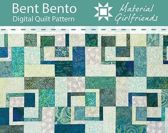 Digital Download Bent Bento Quilt Pattern /Modern, Easy, and Fast Quilt Pattern /Layer Cake Friendly Quilt Pattern by Material Girlfriends