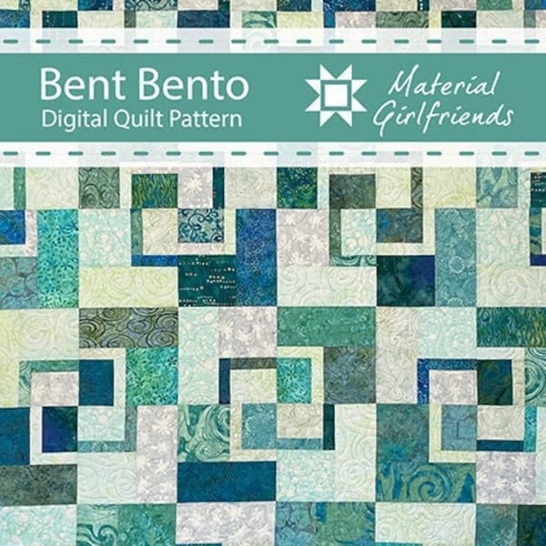 Digital Download Bent Bento Quilt Pattern /Modern, Easy, and Fast Quilt Pattern /Layer Cake Friendly Quilt Pattern by Material Girlfriends
