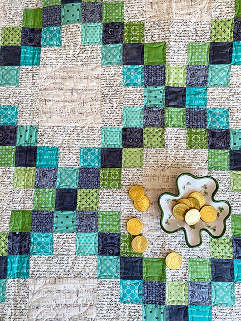 Digital Download Double Irish Chain Quilt Pattern / Traditional block with a Modern twist/ throw quilt pattern/ beginner easy quilt pattern/ image 2