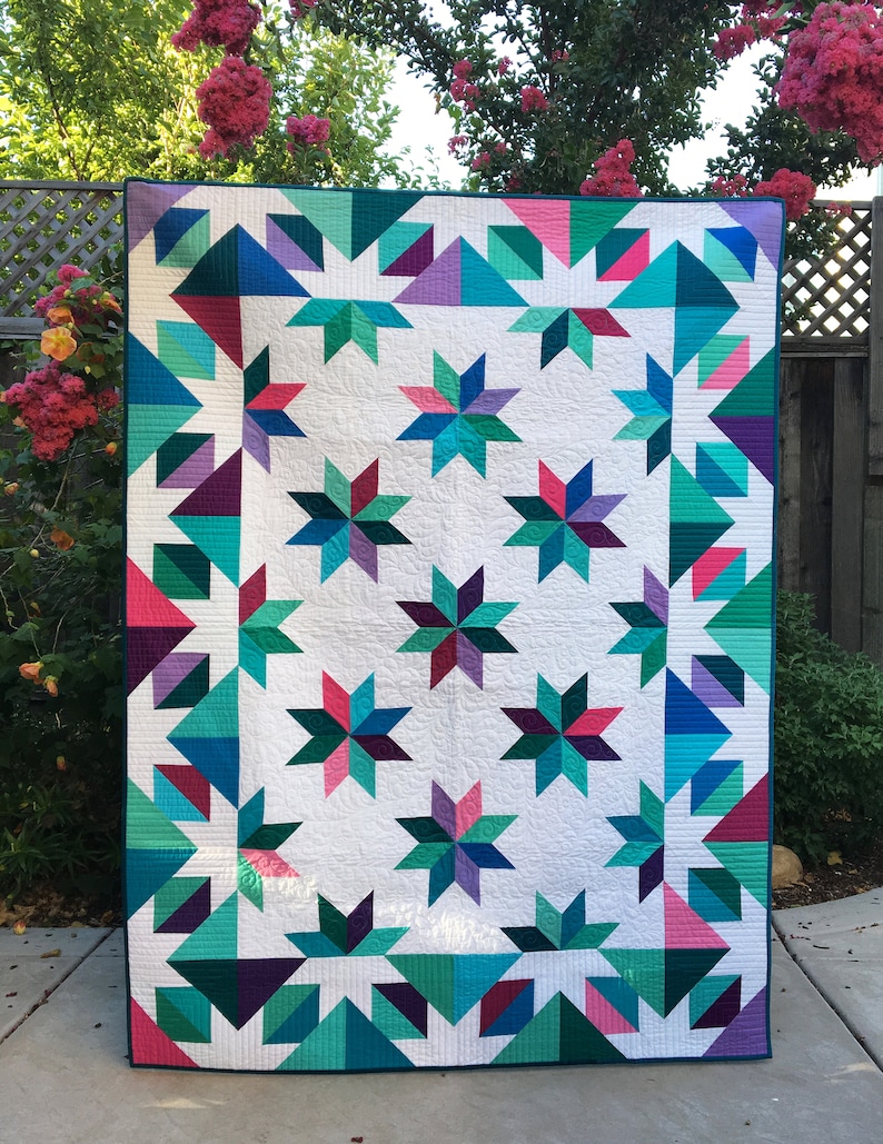 Digital Download Confetti Star Quilt Pattern, Quilt Pattern for Beginners, Easy Traditional and Modern Quilt Pattern by Material Girlfriends image 9