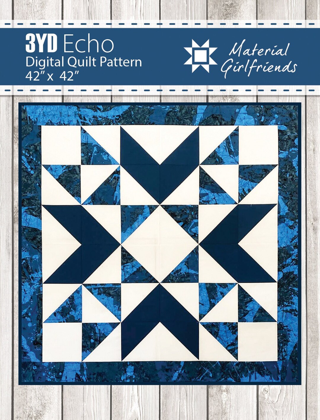 Digital Download 3YD Echo Quilt Pattern by Material Girlfriends, 3 Yard