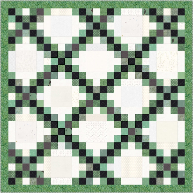 Digital Download Double Irish Chain Quilt Pattern / Traditional block with a Modern twist/ throw quilt pattern/ beginner easy quilt pattern/ image 6
