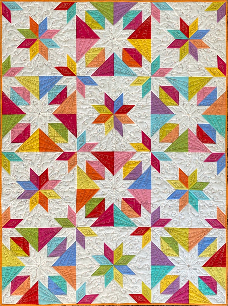 Digital Download Confetti Star Quilt Pattern, Quilt Pattern for Beginners, Easy Traditional and Modern Quilt Pattern by Material Girlfriends image 4