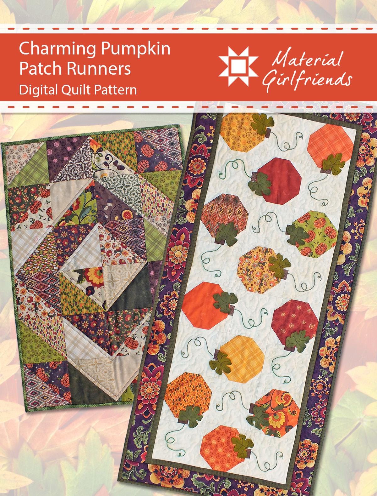 Digital Download Charming Pumpkin Patch Table Runner Quilt Pattern ...