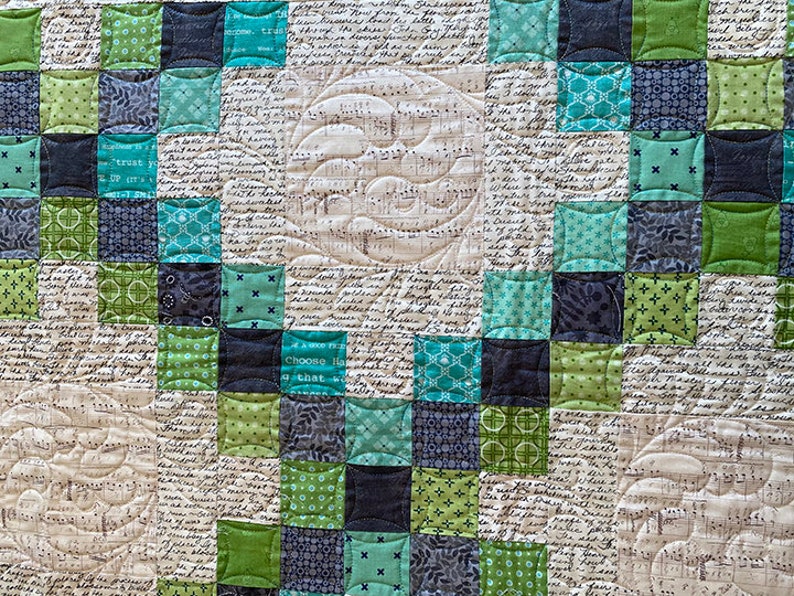 Digital Download Double Irish Chain Quilt Pattern / Traditional block with a Modern twist/ throw quilt pattern/ beginner easy quilt pattern/ image 3