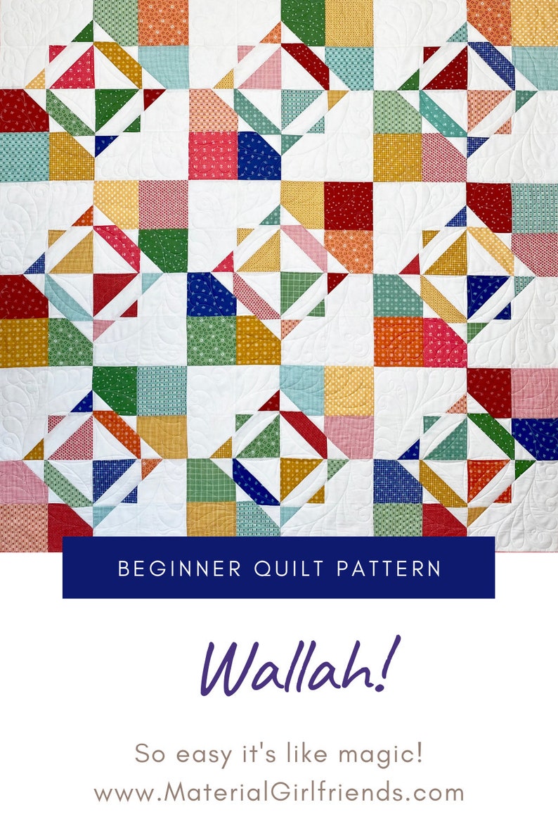 Digital Download Wallah Quilt Pattern by Material Girlfriends /Layer cake quilt pattern / Charm pack Quilt pattern/ Easy quilt pattern image 2