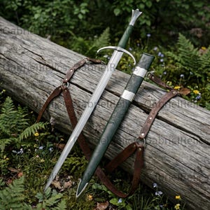 Hand Forged Medieval Arming Sword | 5160 Carbon Steel Knight Sword, Leather Scabbard