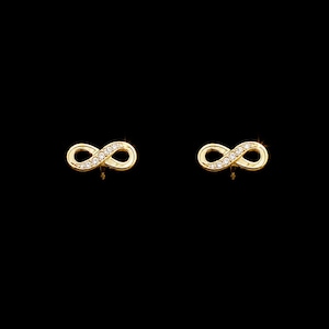 Pendientes Símbolo Infinito en Oro 18K | Aretes de Amor Eterno con Circonias
