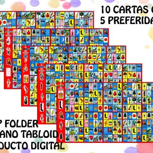 5 archivos de 10 cartas cada uno con 5 favoritas