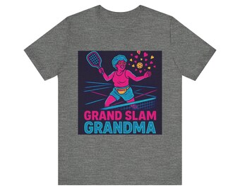Camiseta de tenis Grand Slam Grandma / Camiseta retro con estampado neón de pickleball