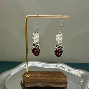 Oorbellen van echt slangenbeen | Gotische giercultuur sieraden | Macabere Dark Academia-rariteiten | Sieraden van echt been