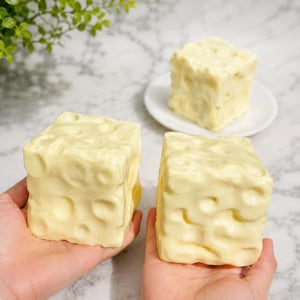 Cheese  Squishy Cube Stress Ball | Shapeable Non Rebound Squeeze Toy